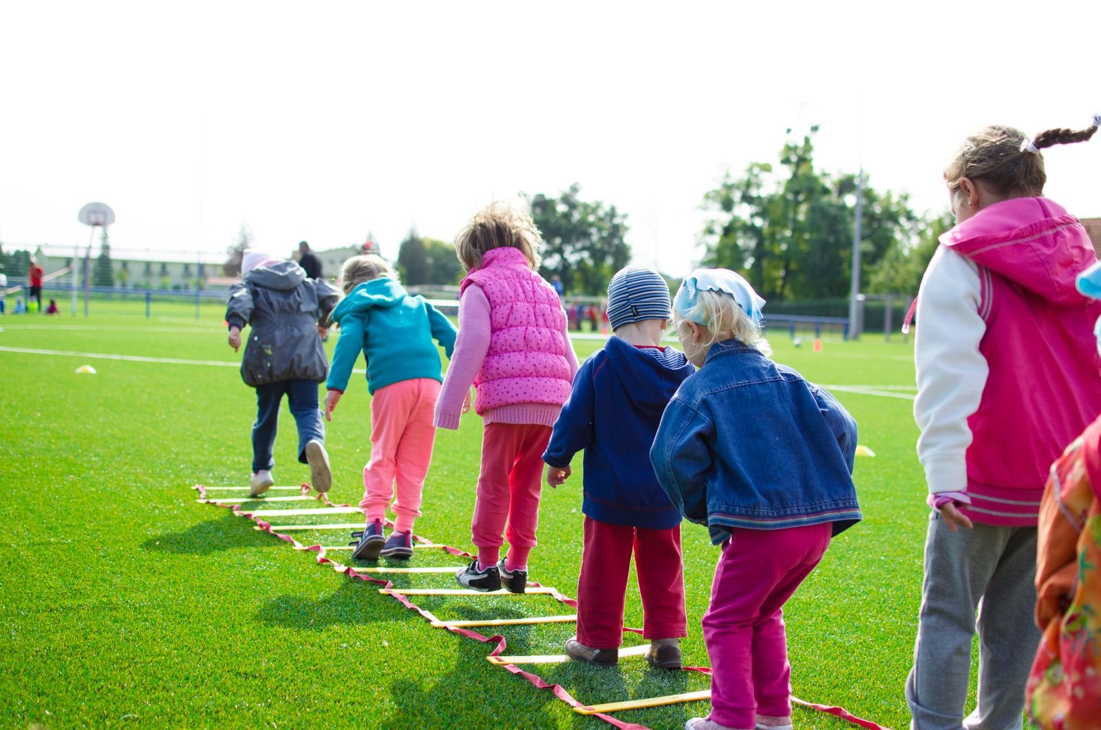 Children playing on a sunny field